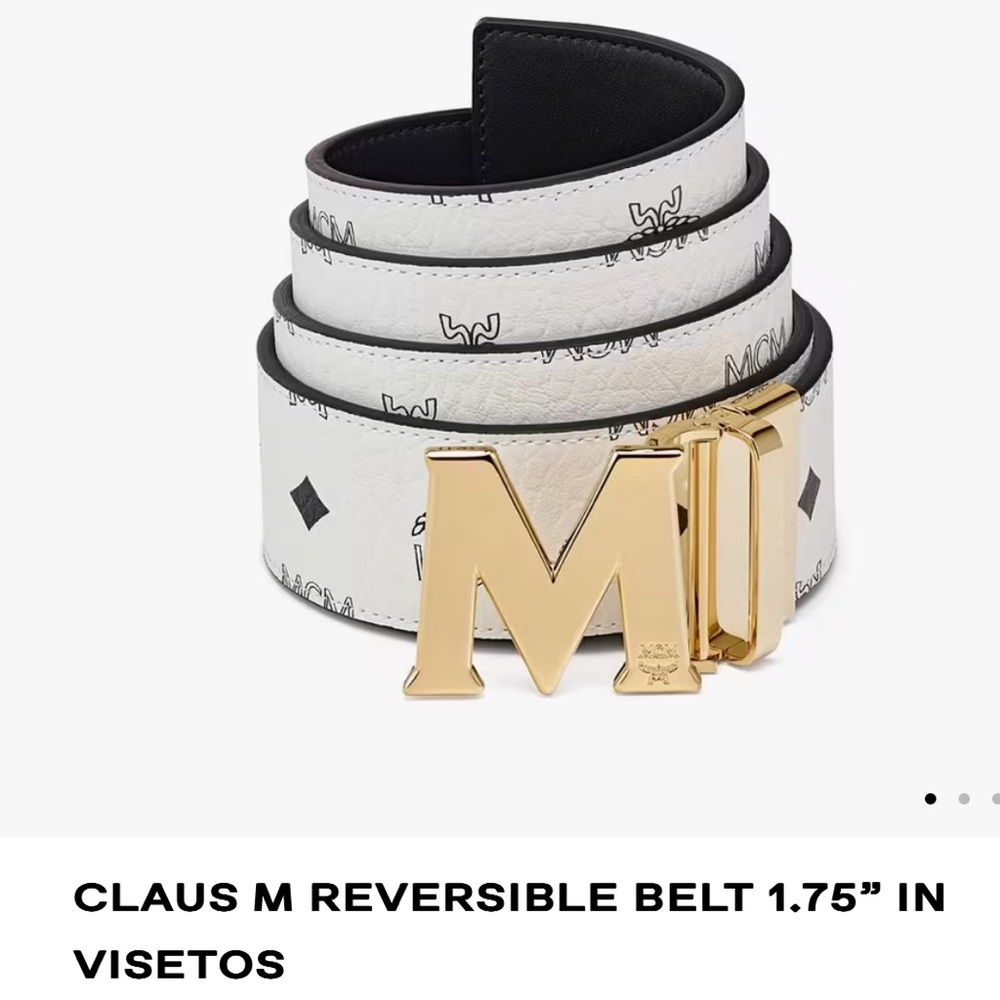 MCM Logo Buckle Reversible Belt!